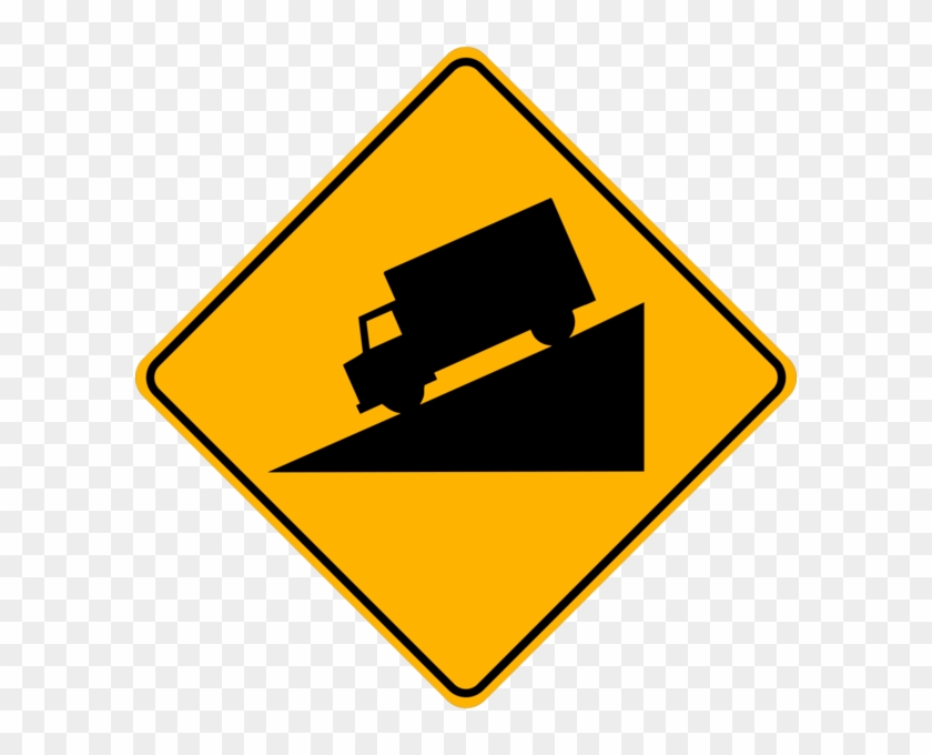 Wa-21 Steep Downhill Slope - Falling Rocks Sign #220004