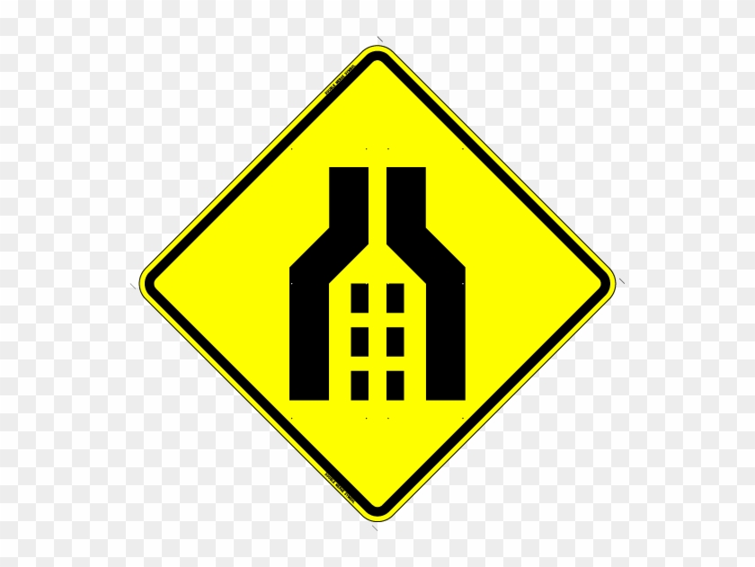 Double Merge Symbol - Two Way Road Sign #220040