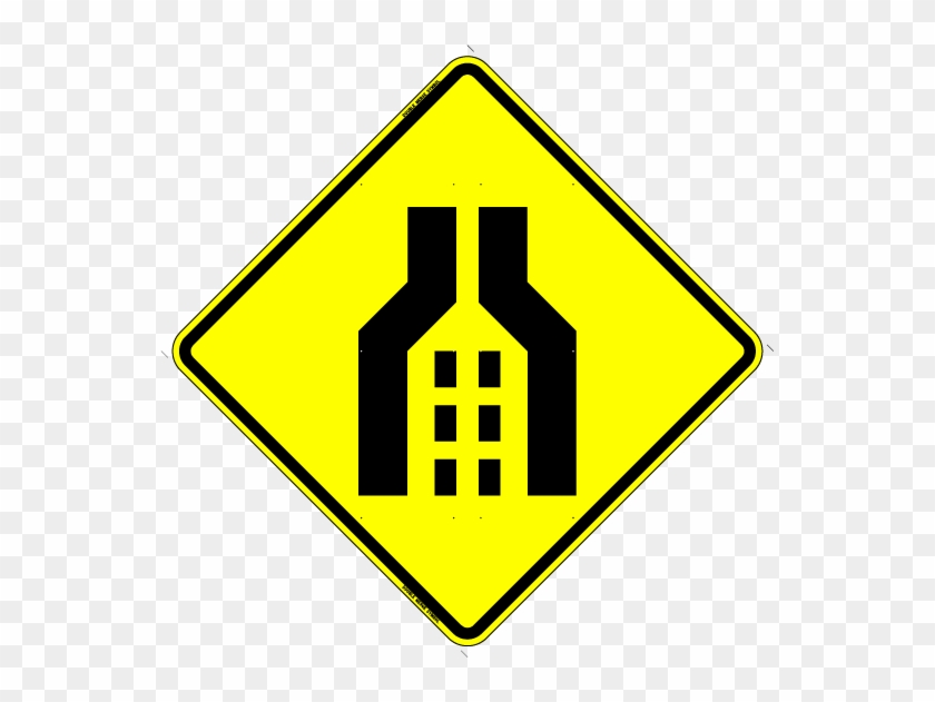 Double Merge Symbol - Two Way Road Sign #220040