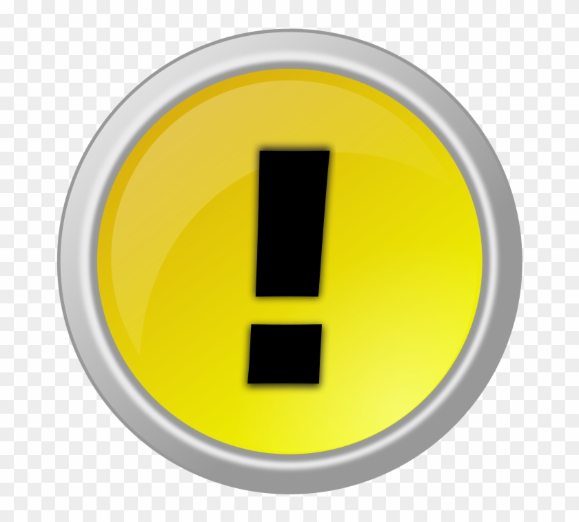 Warning Button Svg Clip Arts 600 X 600 Px - Yellow Exclimation Png #220161
