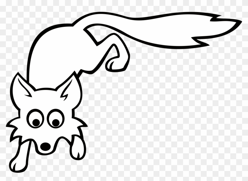 Climbing Fox - Fox Clipart Black And White #220256