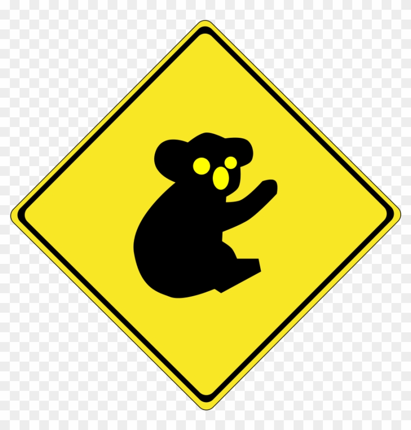 Warning Koalas Ahead Png Images - Winding Road Ahead Sign #220279