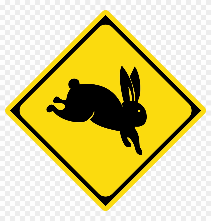 Warning Kangaroos Ahead Clip Art - Kangaroo Ahead Sign #220336