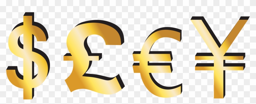 Dollar Pound Euro Yen Signs Png Clipart - Dollar Euro Sign Png #220347