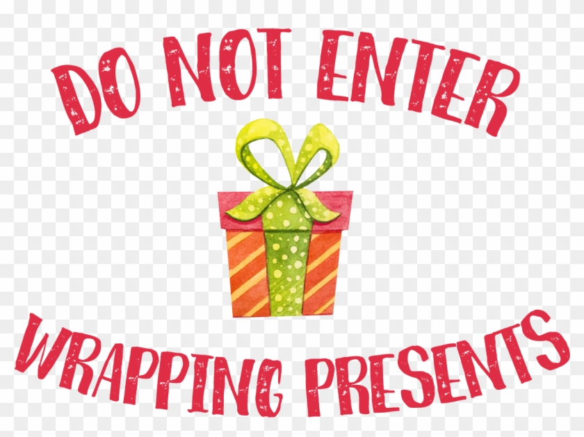 Wrapping Room Door Sign - Weihnachtsgeschenke, Strümpfe, Kiefern-kegel 2 Blätter #220437