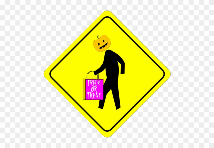 Halloween Pedestrian Caution Sign Vector Clip Art - Road Signals In Sri Lanka #220485