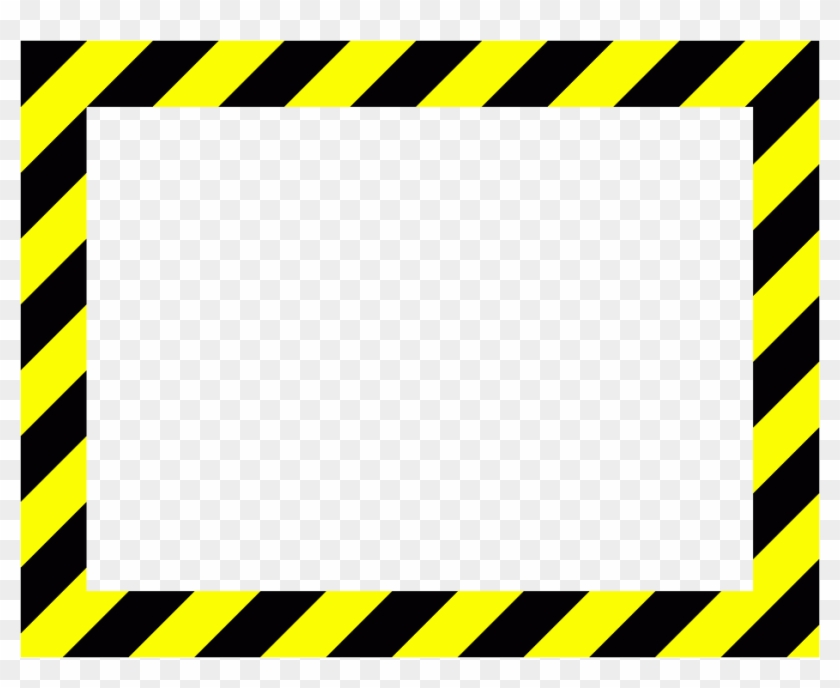 Sign Frame Danger Caution Men Working High - Black And Yellow Stripes Frame #220511