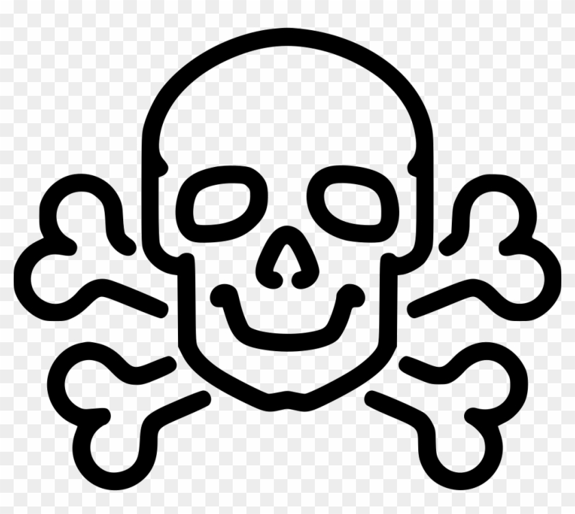 Danger Poison High Voltage Death Skull Jolly Roger - Skull And Crossbones Drawing #220579