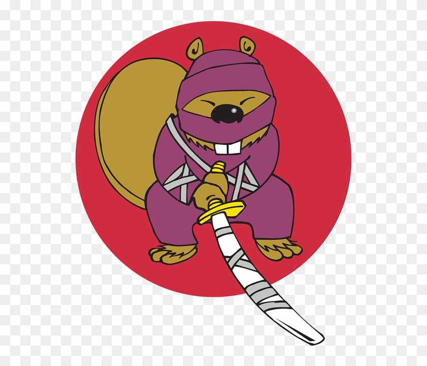 Joke Cartoon, Ninja, Beaver, Art, Animal, Humor, Joke - Clip Art #220684