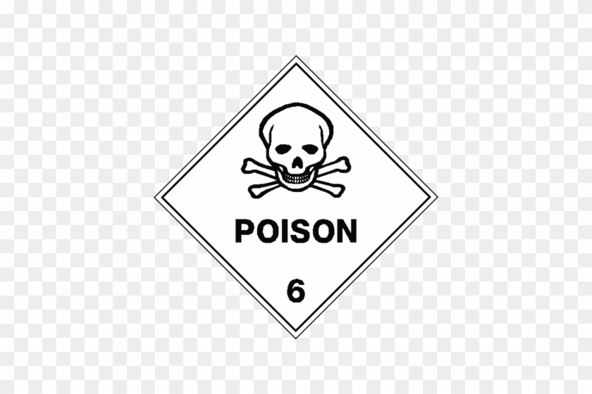 Poison 6 Label - Danger Caution Warning Black And White #220706