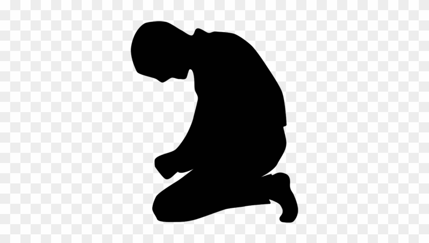 A Person Kneeling In Prayer Silhouette Clipart - Silhouette Of Person Kneeling #220734