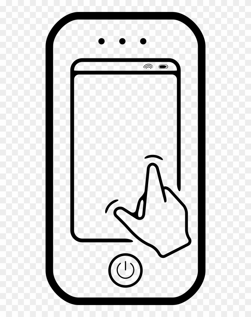 Hand On Mobile Phone Touching Screen Comments - Mobile Phone Symbols White #220816