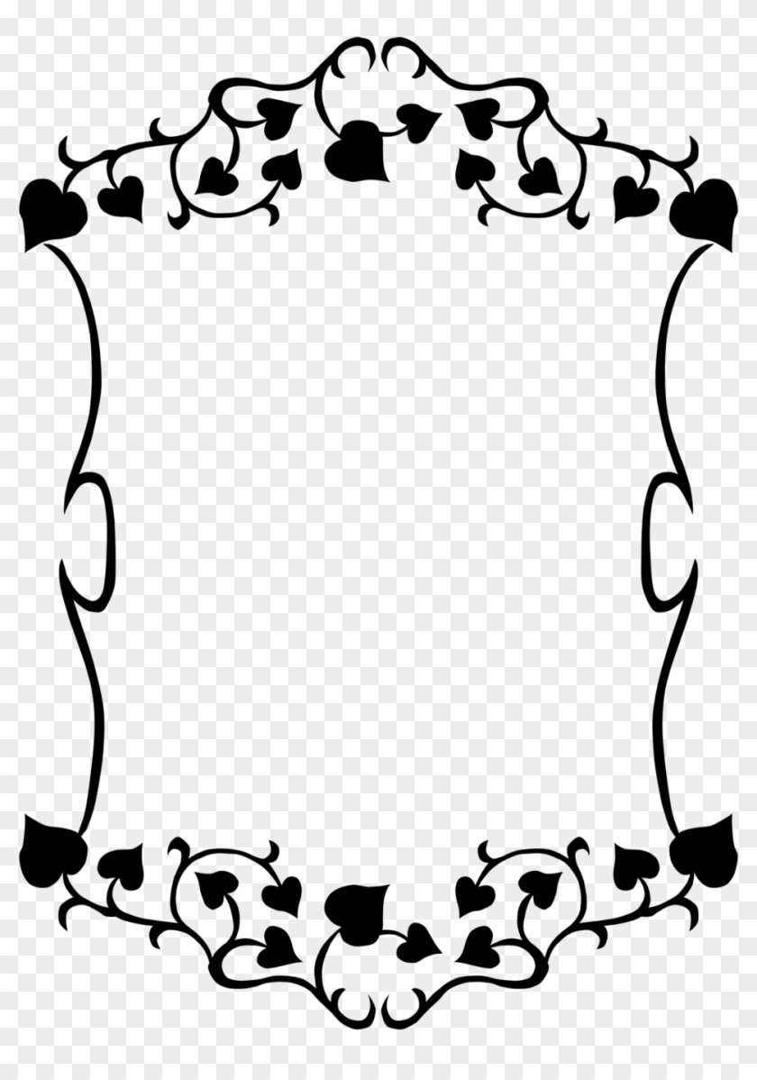 Ivy Clipart Line - Black And White Border Leaves #220831