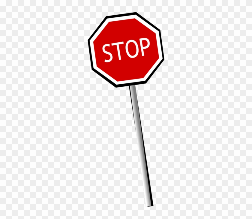 Crooked Stop Sign Clip Art - Stop Sign On Pole #220865