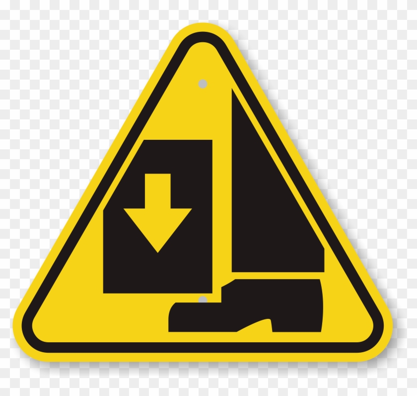 Caution Triangle Symbol - Foot Crush Safety Sign #220866