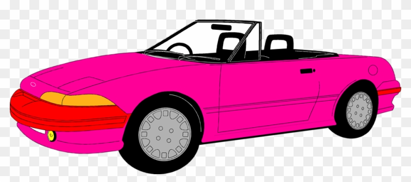 Car Clipart Transparent Background - Pink Convertible Clip Art #220930