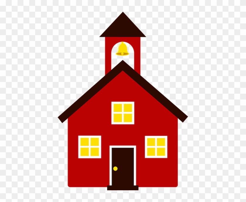 Free Clip Art Of An Old Fashioned Little Red School - Clipart School #221035