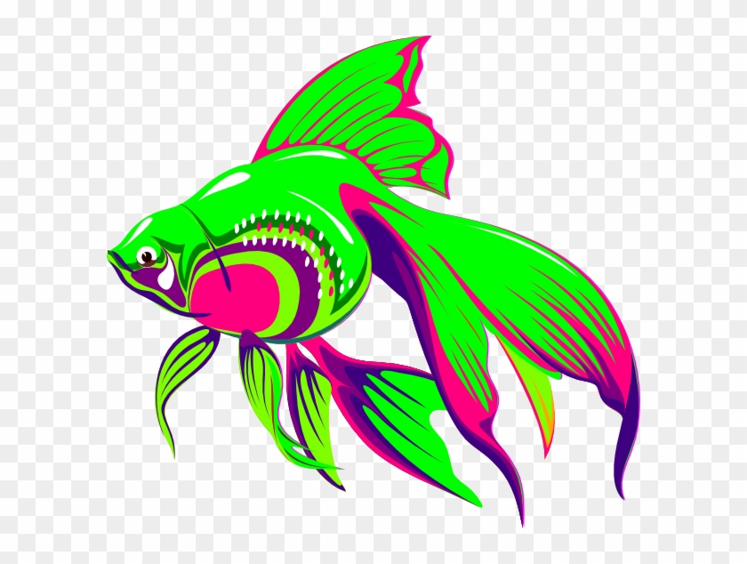 Goldfish Clipart Rainbow - Neon Fish Clip Art #221069
