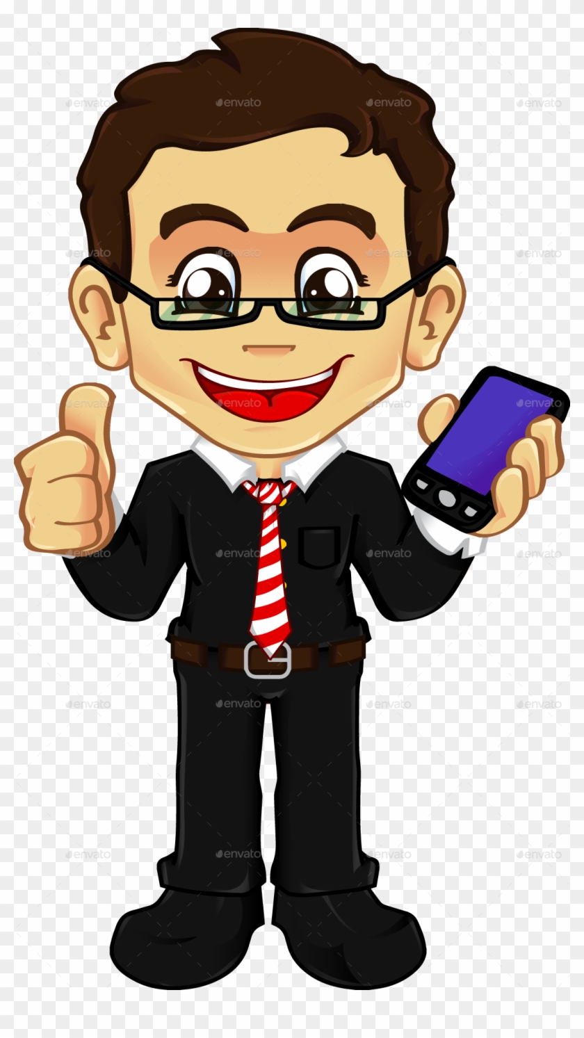 Businessman With Cellphone - Boy With Phone Png #221192