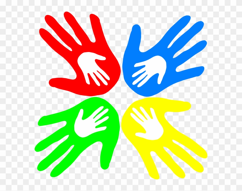 Four Colored Hands 45 Degree Svg Clip Arts 600 X 581 - Four Colored Hands 45 Degree Svg Clip Arts 600 X 581 #221205