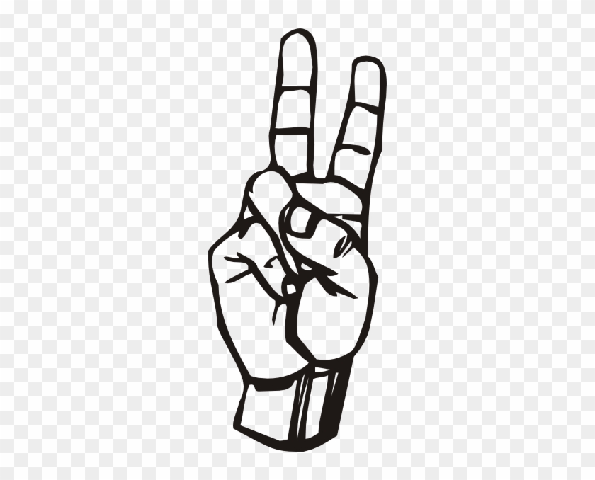 Free Vector Sign Language V Clip Art - V In Sign Language #221211