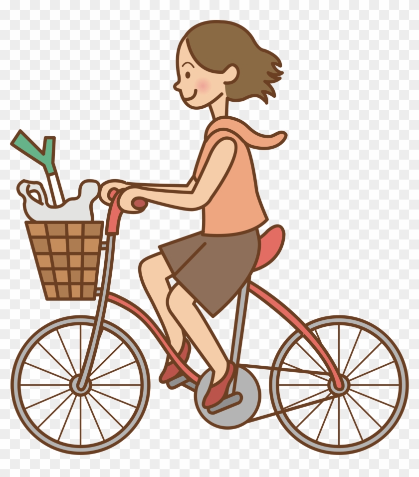 This Free Icons Png Design Of Woman Riding A Bicycle - Riding A Bike Clipart #221301