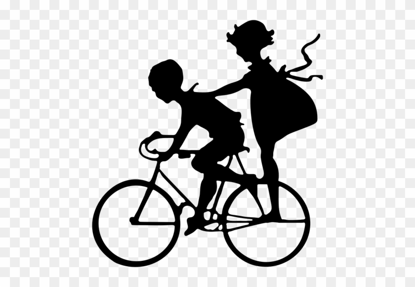 Kids On Bike Public Domain Vectors - Happy Valentines Day Sister #221325