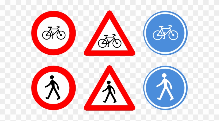 Bicycle Traffic Signs Svg Clip Arts 600 X 385 Px - Bien Bao Giao Thong #221342