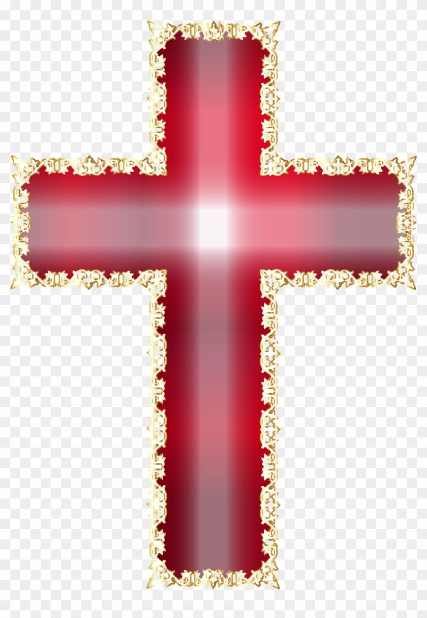 Clipart Golden Decorative Flourish Silhouette Cross - Cross With No Background #221346