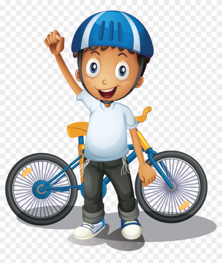 Bike A Thon Back Cover Boy With Bike - Get Active Get Fit #221356