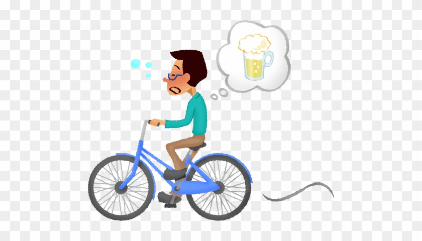 Drunk Man Riding Bicycle - 自転車 に 乗る イラスト #221406