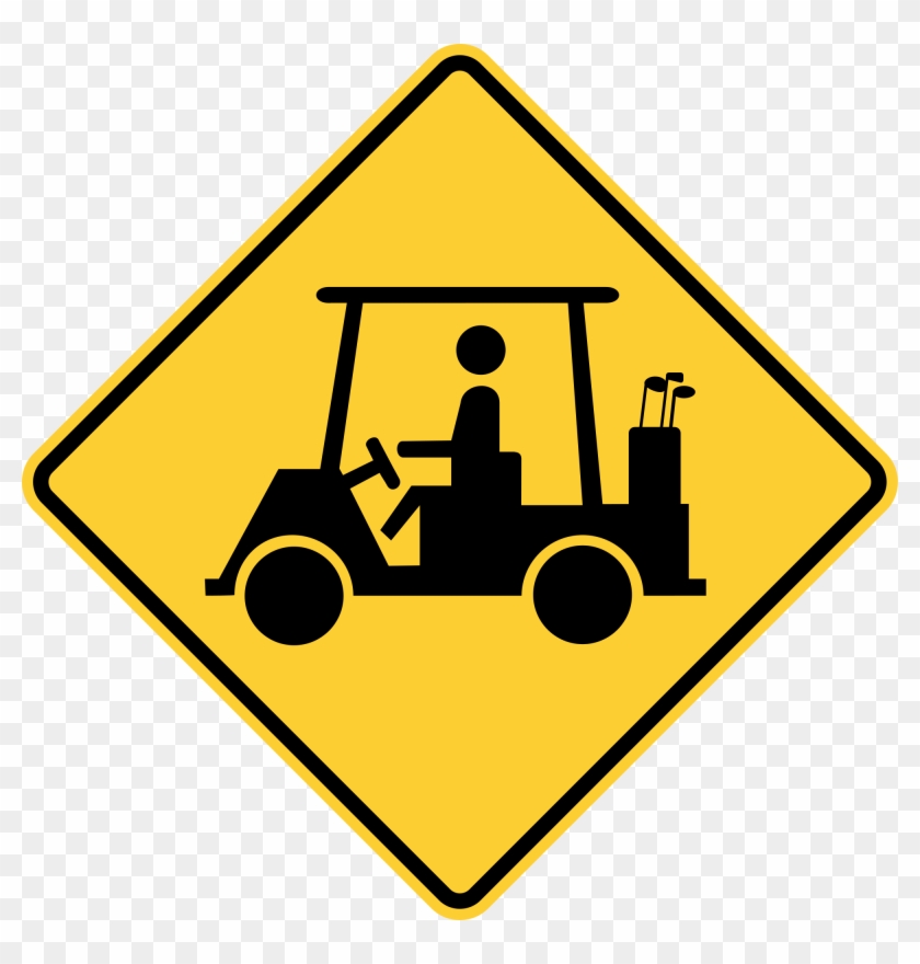 Golf Cart Sign Png Clipart - Construction Signs #221438