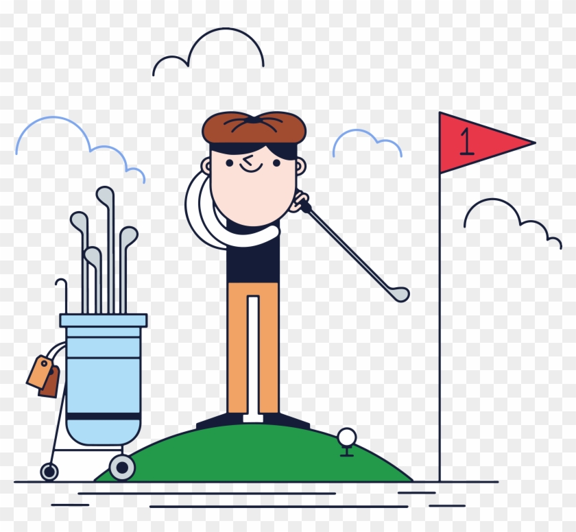 Golf Club Golfer Clip Art - Golf Club Golfer Clip Art #221454