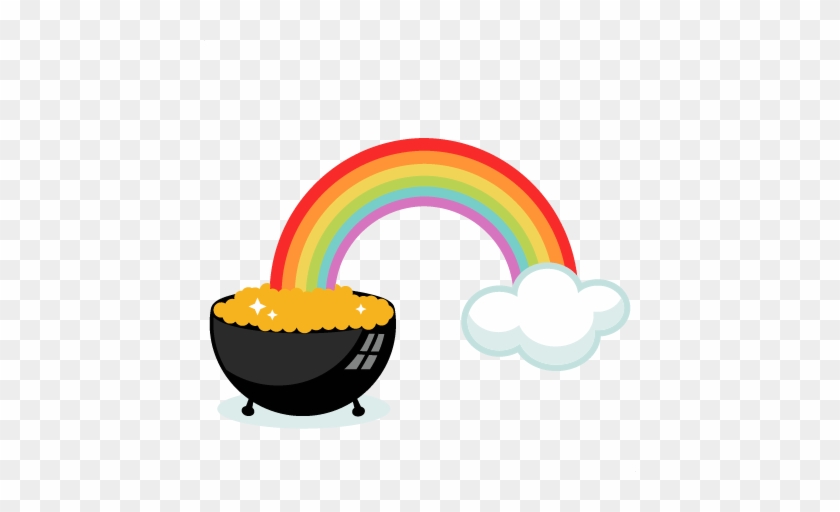 Pretentious Rainbow And Pot Of Gold Clipart With Svg - Pretentious Rainbow And Pot Of Gold Clipart With Svg #221534