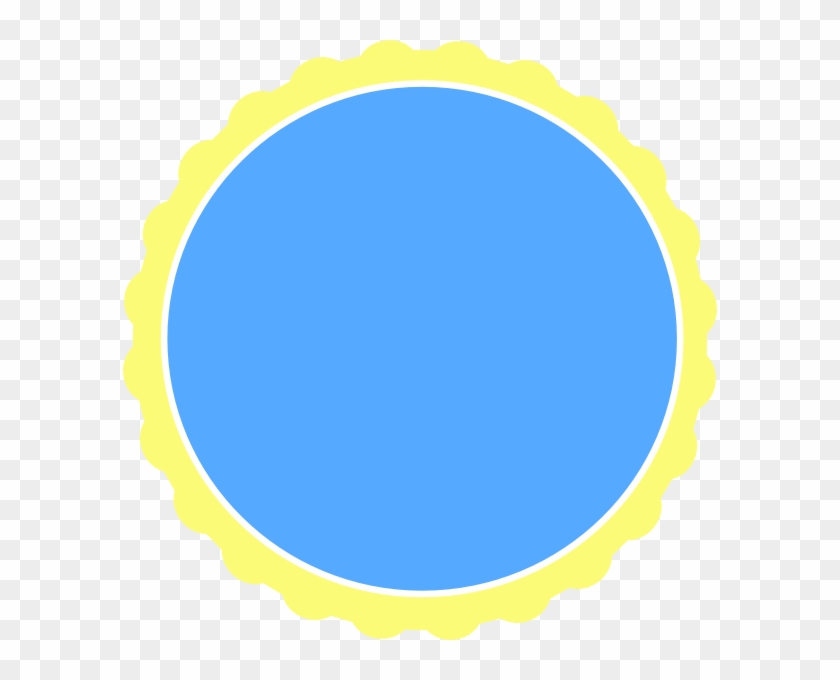 Original Png Clip Art File Yellow & Blue Scallop Circle - Scalloped Circle Frame Clip Art #221565