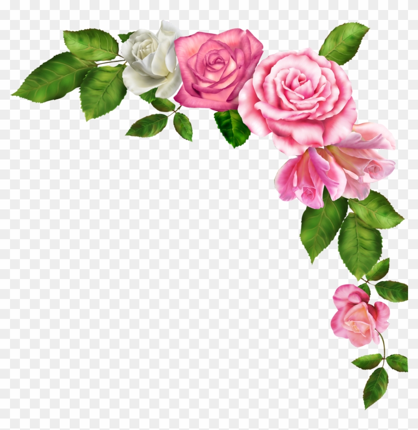 Borders And Frames Pink Flowers Clip Art - Border Line Flower Clipart #221574