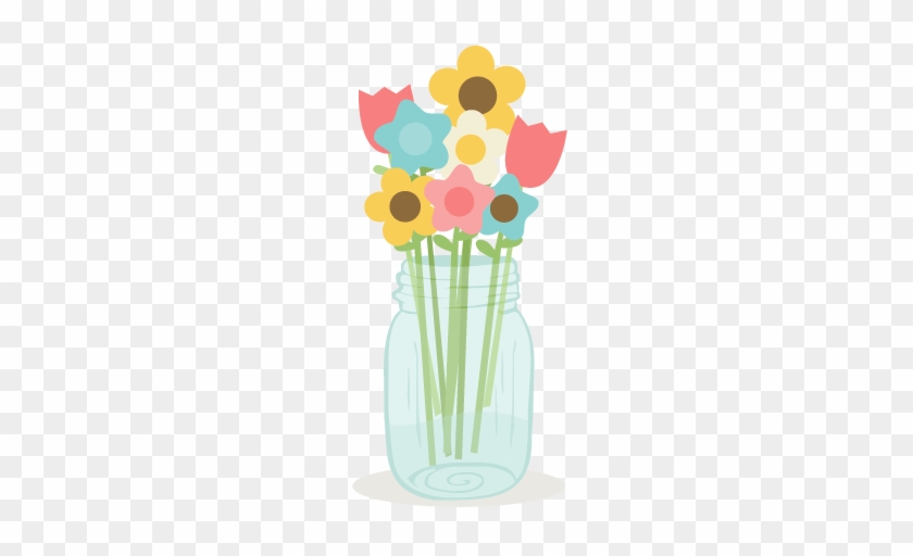 Flowers In Mason Jar Svg Cutting Files Doodle Cut Files - Flowers Mason Jar Png #221580