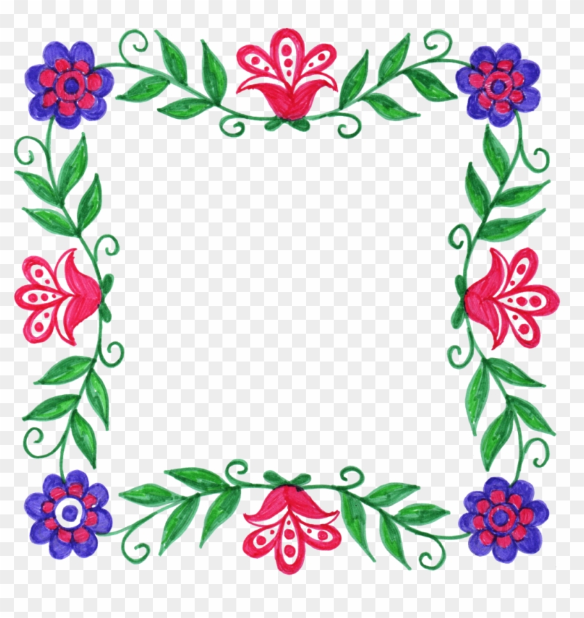 1718 × 1684 Px - Flower Square Frame Png #221623