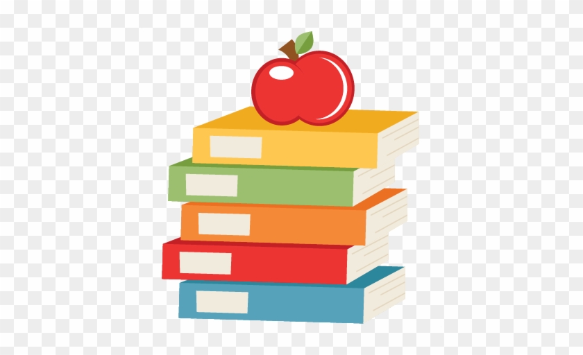 Apple On Books Svg Scrapbook Cut File Cute Clipart - Apple And Books Png #221834
