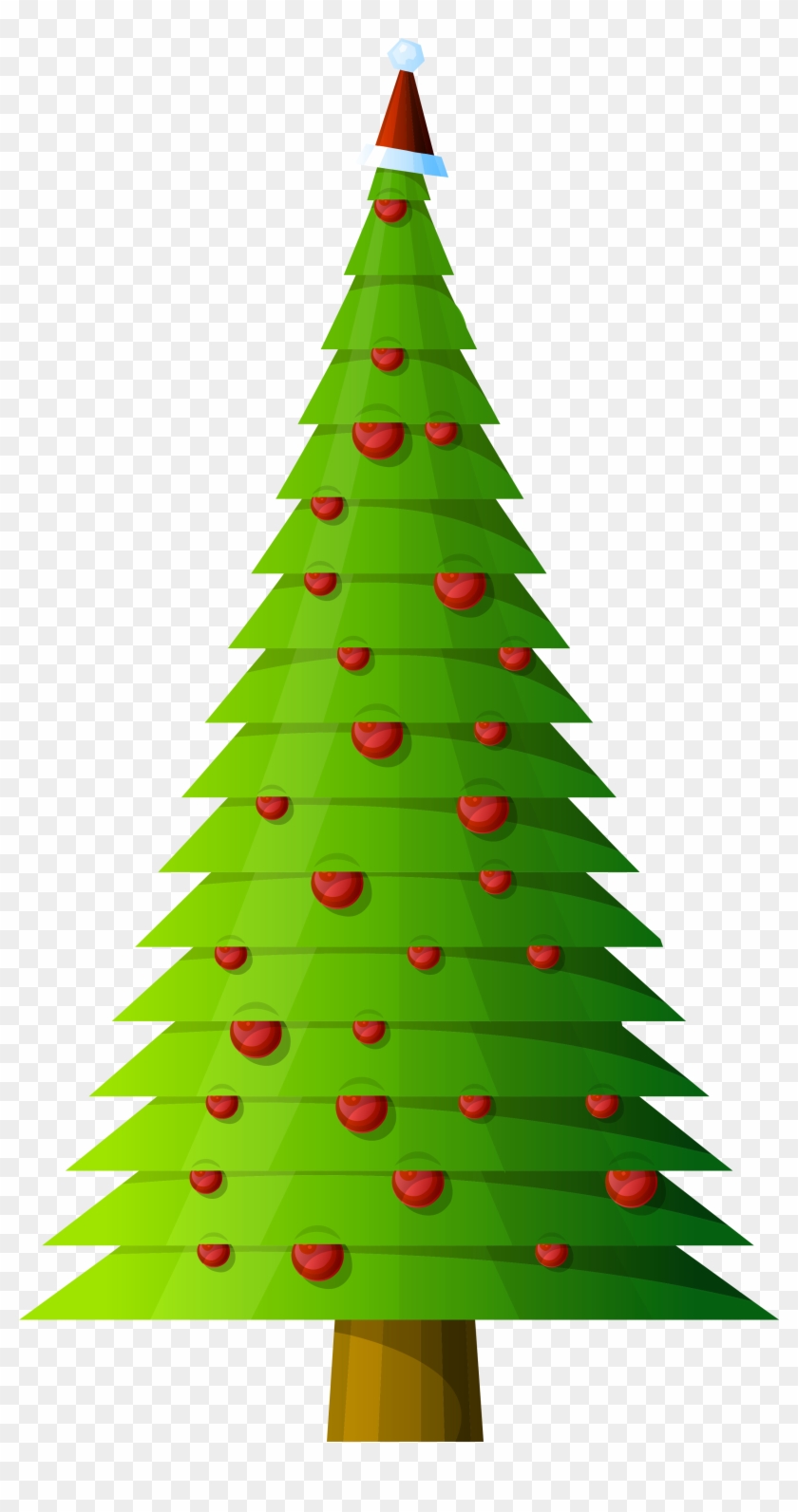 Christmas Tree Modern Style Transparent Png Clipart - Clip Art Tall Skinny Christmas Tree #221893