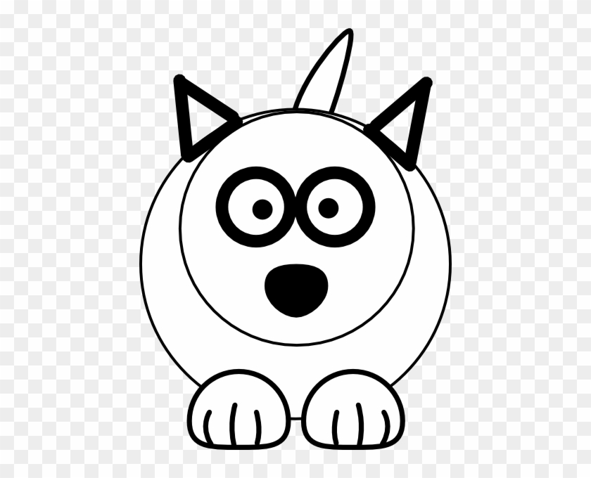 White Wolf Clipart Public Domain - Cartoon Animals Black And White #222089