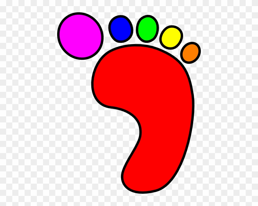 Colorful Clipart Foot - Colour Foot Print Template #222142