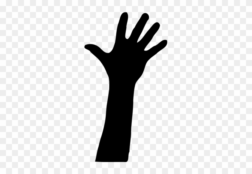 Vector Clip Art Of Raised Hand Silhouette Public Domain - Raised Hand Silhouette #222180