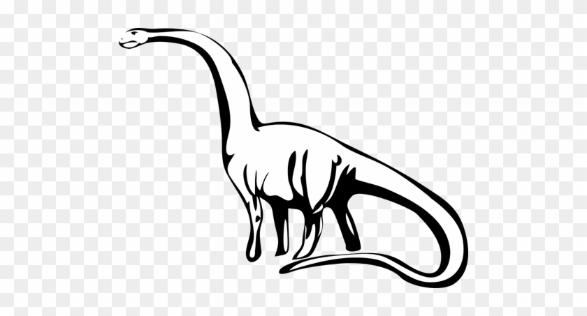 Dinosaur Silhouette Vector Clip Art Public Domain Vectors - Dinosaur Long Neck Drawing #222192