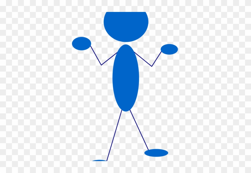 Vector Clip Art Of Blue Stick Man Questioning Public - Vector Clip Art Of Blue Stick Man Questioning Public #222200