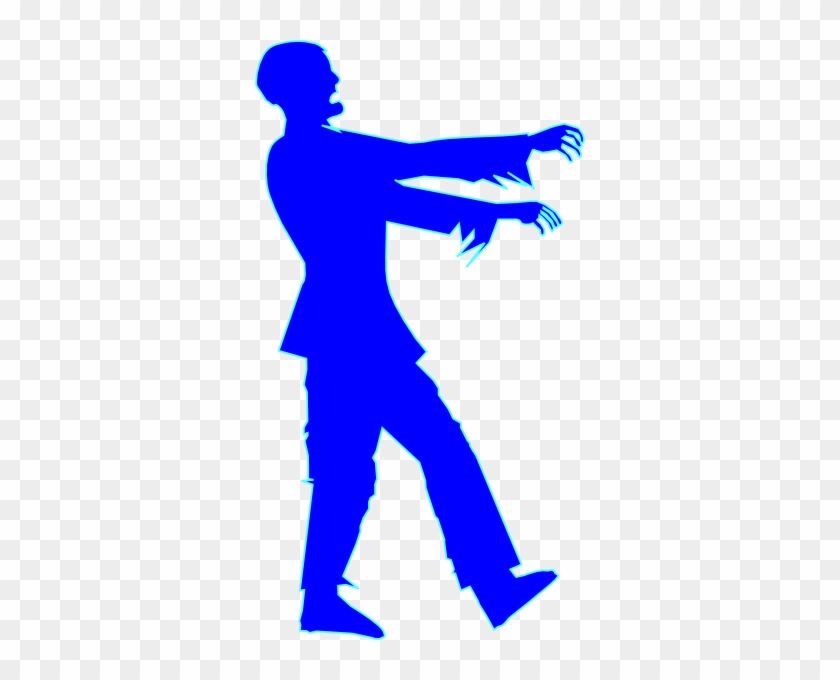 Blue Zombie Clip Art - Zombie Silhouette #222258