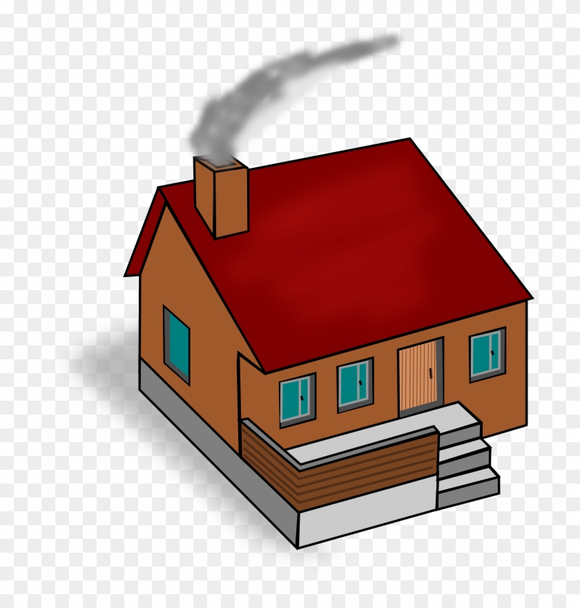 Free To Use Amp Public Domain Houses Clip Art - Casa Con Chimenea Humo #222288