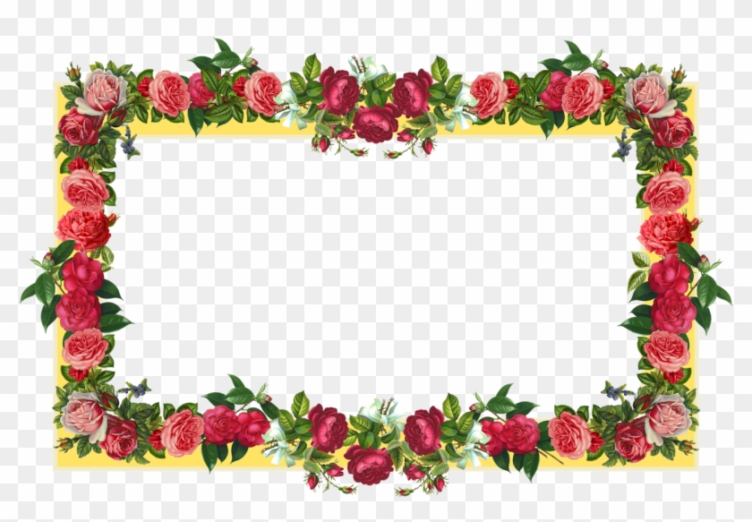 Free Yellow And Red Vintage Rose Frame And Vintage - Border Design Flower Rose #222330