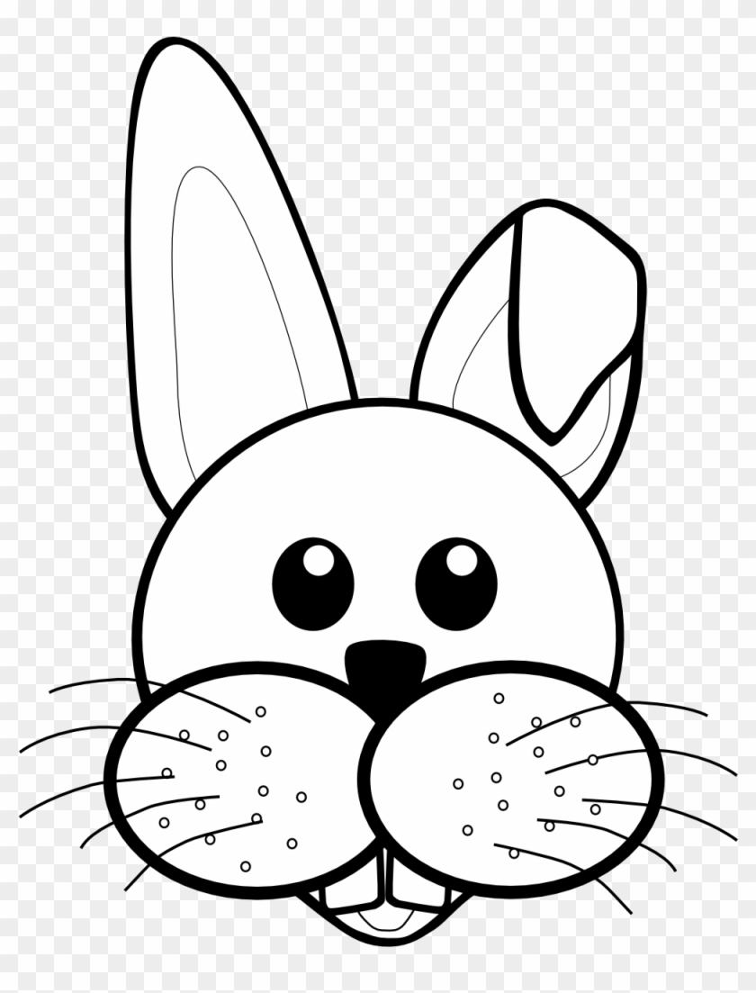 Bunny Black And White Rabbit Face Clipart Black And - Rabbit Face Clipart Png #222334