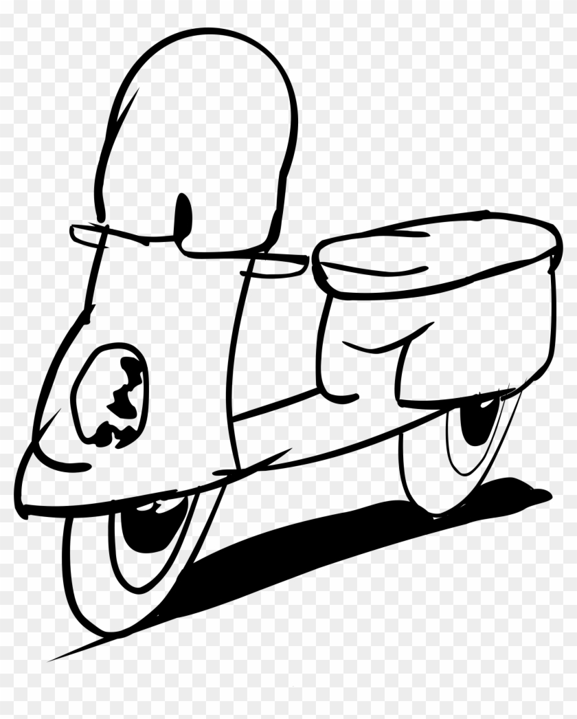 This Free Icons Png Design Of Scooter Line Drawing - Skuter Bojanka #222362
